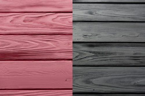 деревянный фотофон розовый-серый